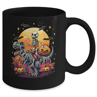 Halloween Skeleton Riding Mummy Dinosaur T Rex Kids Boys Men Mug | teecentury