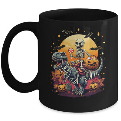 Halloween Skeleton Riding Mummy Dinosaur T Rex Kids Boys Men Mug | teecentury