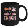Halloween Teacher Trick Or Teach Funny Ghost Cute Pumpkin Mug | teecentury