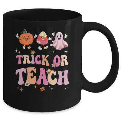 Halloween Teacher Trick Or Teach Funny Ghost Cute Pumpkin Mug | teecentury