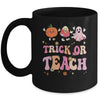 Halloween Teacher Trick Or Teach Funny Ghost Cute Pumpkin Mug | teecentury
