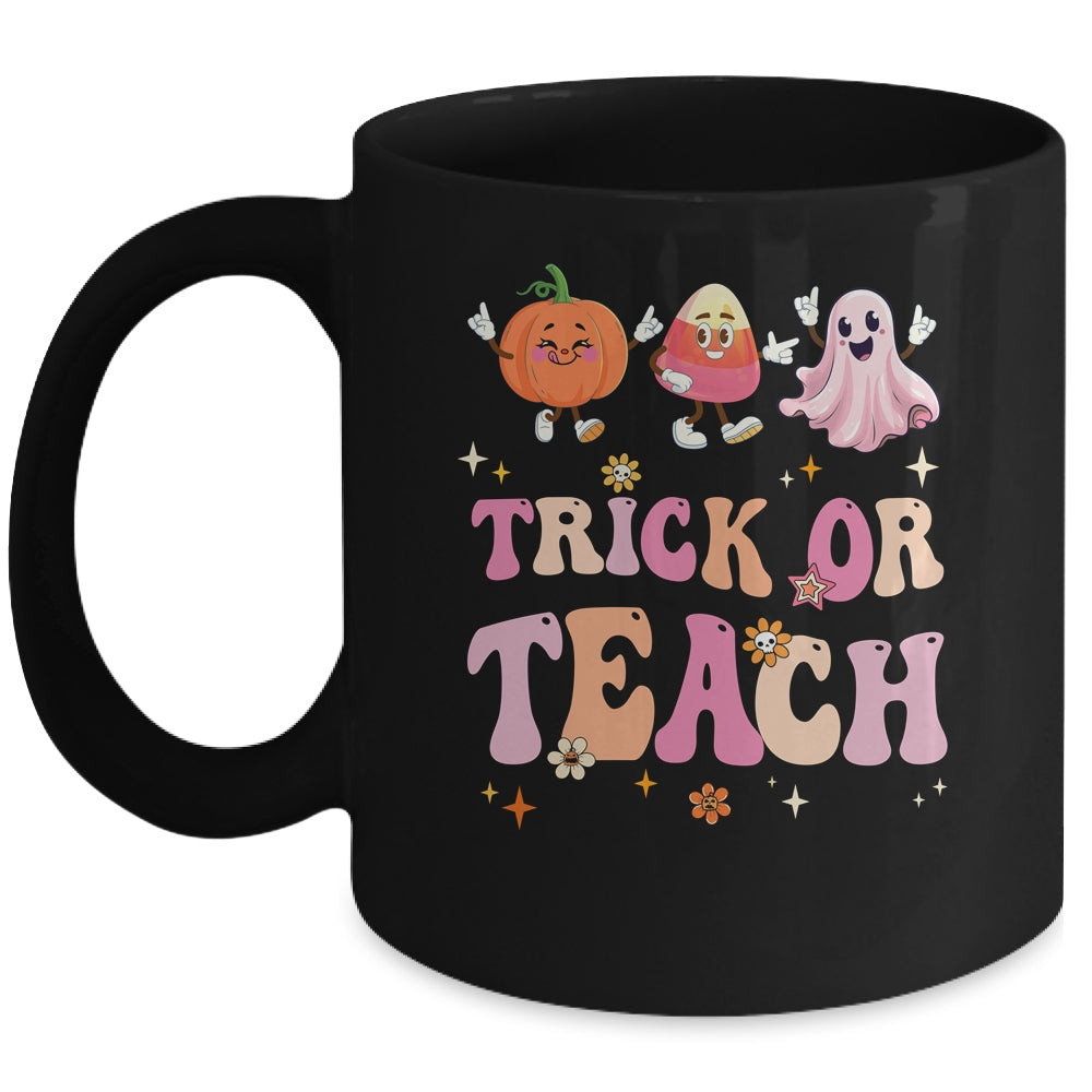 Halloween Teacher Trick Or Teach Funny Ghost Cute Pumpkin Mug | teecentury