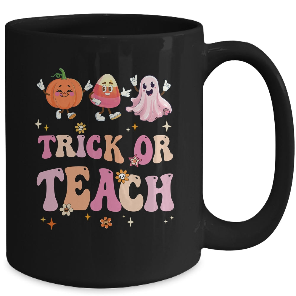 Halloween Teacher Trick Or Teach Funny Ghost Cute Pumpkin Mug | teecentury