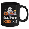 Halloween Teacher Women Cute Reading Ghost Read More Books Mug | teecentury