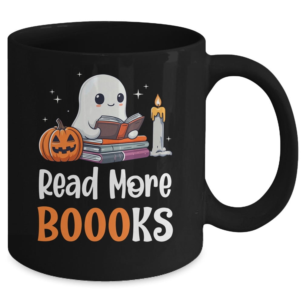Halloween Teacher Women Cute Reading Ghost Read More Books Mug | teecentury