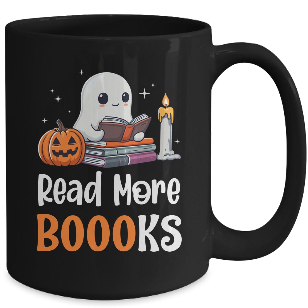Halloween Teacher Women Cute Reading Ghost Read More Books Mug | teecentury