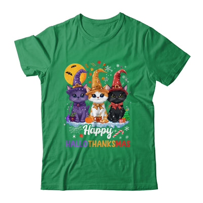 Halloween Thanksgiving Christmas 2024 Hallothanksmas Cats Shirt & Sweatshirt | teecentury