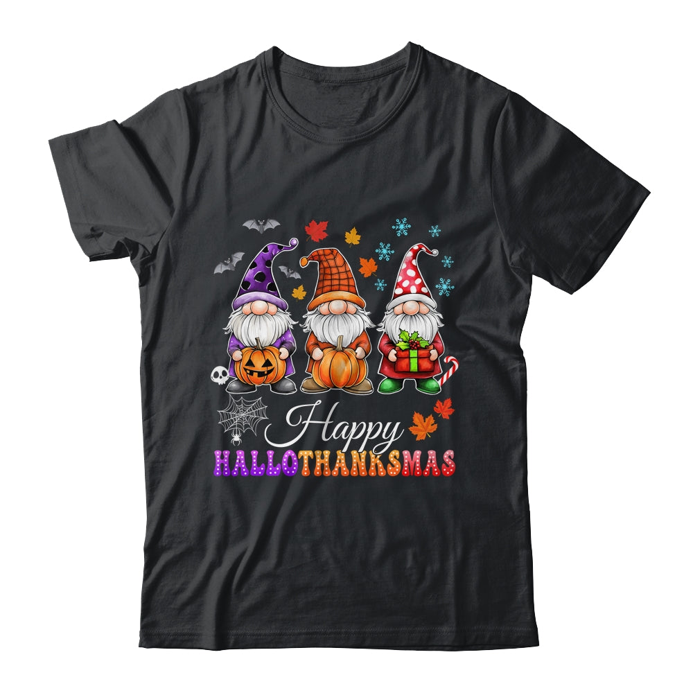 Halloween Thanksgiving Christmas Gnomes Happy HalloThanksMas Shirt & Sweatshirt | teecentury
