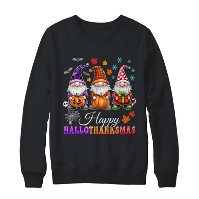 Halloween Thanksgiving Christmas Gnomes Happy HalloThanksMas Shirt & Sweatshirt | teecentury