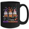 Halloween Thanksgiving Christmas Gnomes Happy HalloThanksMas Mug | teecentury
