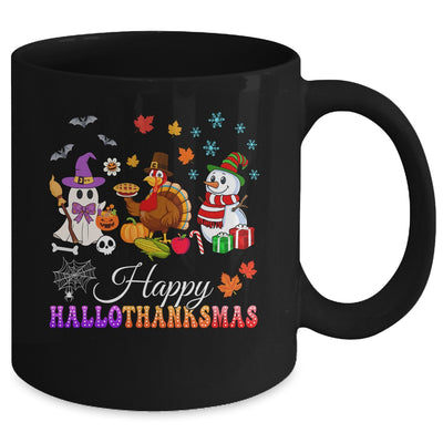 Halloween Thanksgiving Christmas Happy HalloThanksMas Kids Mug | teecentury