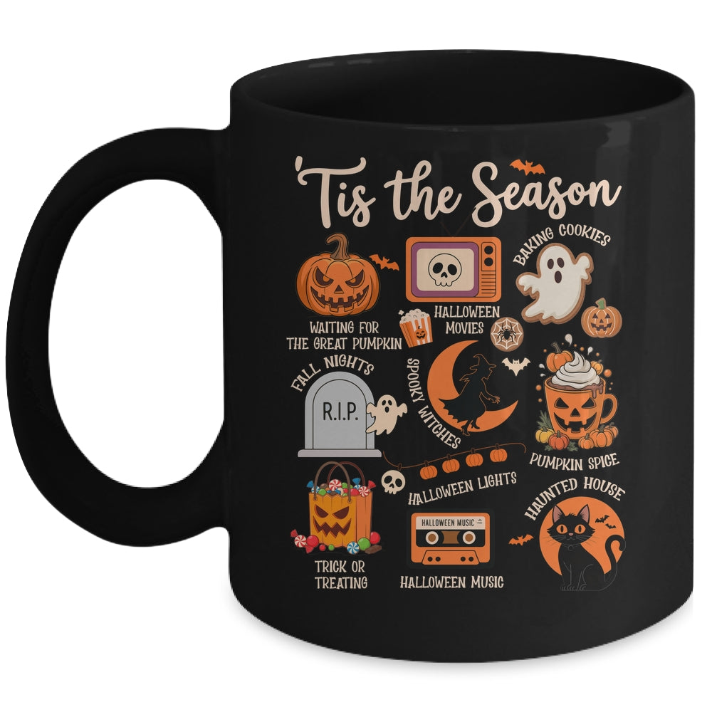 Halloween Tis The Season Spooky Witch Pumpkin Fall Retro Mug | teecentury
