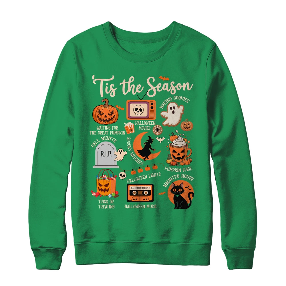 Halloween Tis The Season Spooky Witch Pumpkin Fall Retro Shirt & Sweatshirt | teecentury