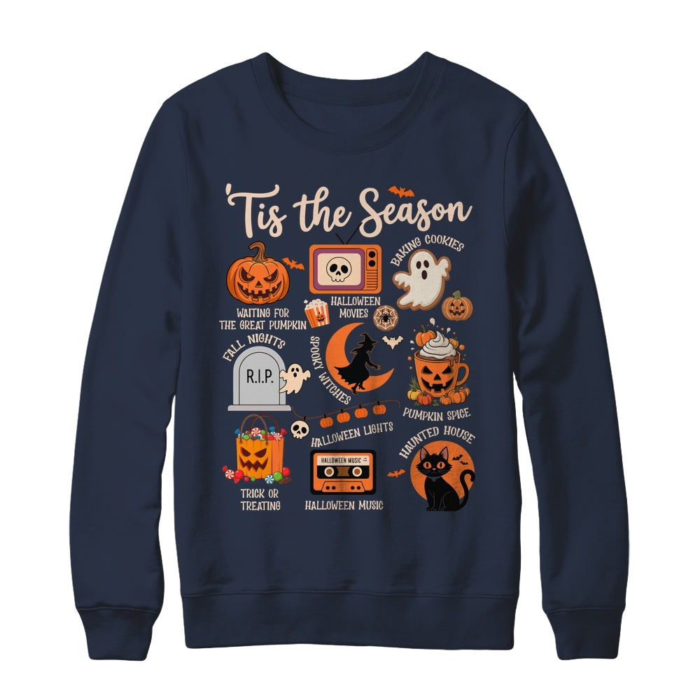 Halloween Tis The Season Spooky Witch Pumpkin Fall Retro Shirt & Sweatshirt | teecentury