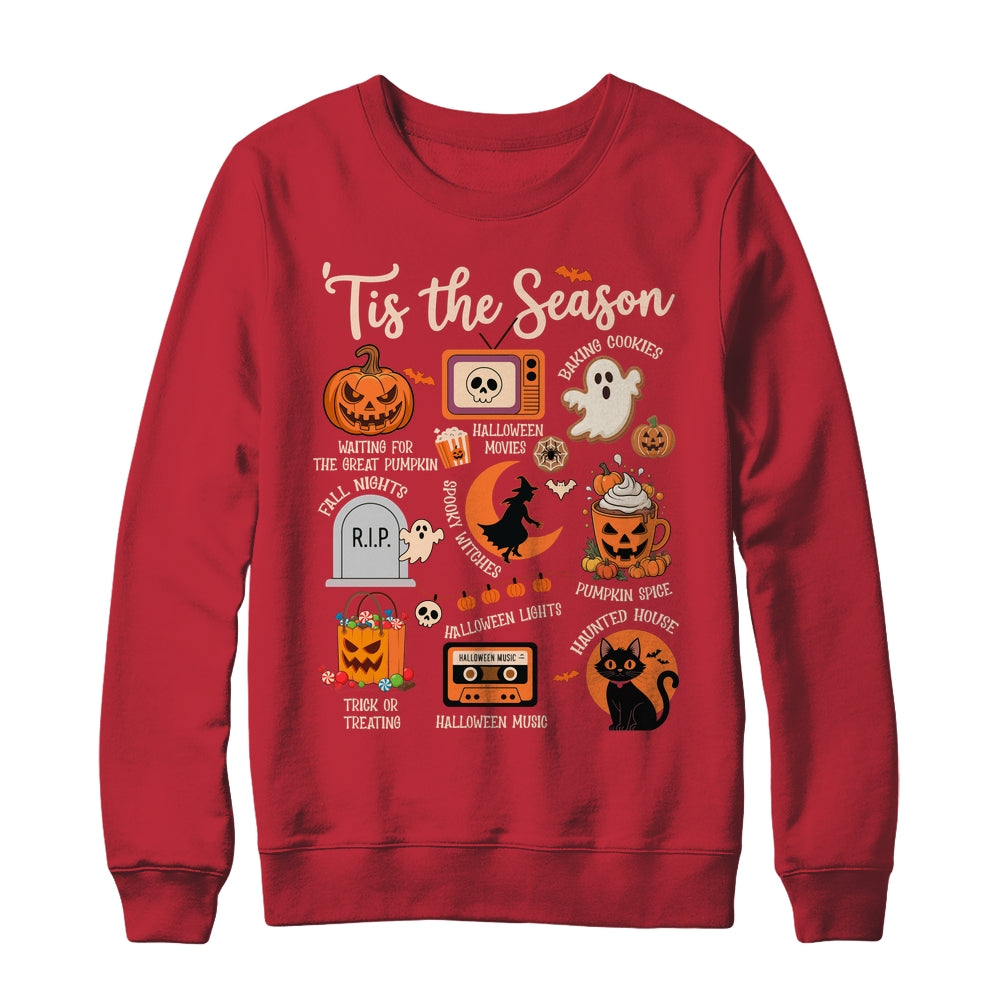 Halloween Tis The Season Spooky Witch Pumpkin Fall Retro Shirt & Sweatshirt | teecentury