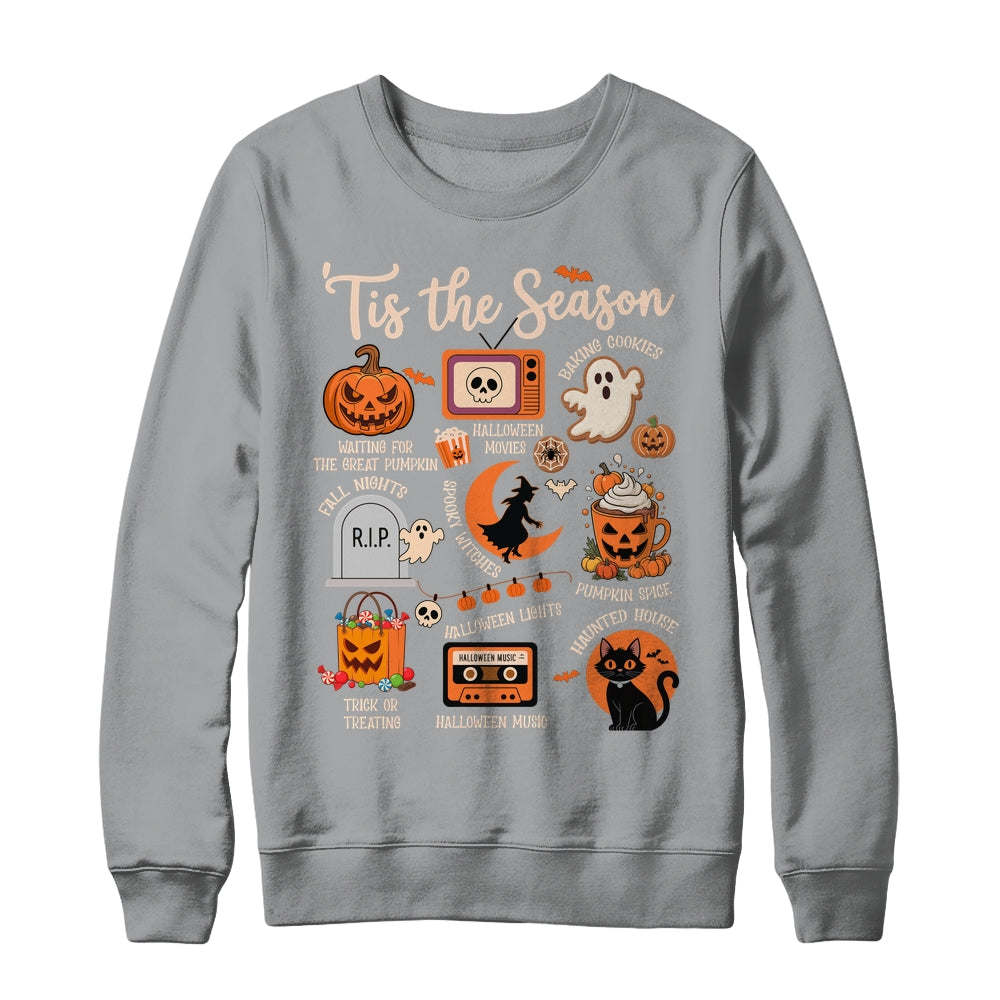 Halloween Tis The Season Spooky Witch Pumpkin Fall Retro Shirt & Sweatshirt | teecentury