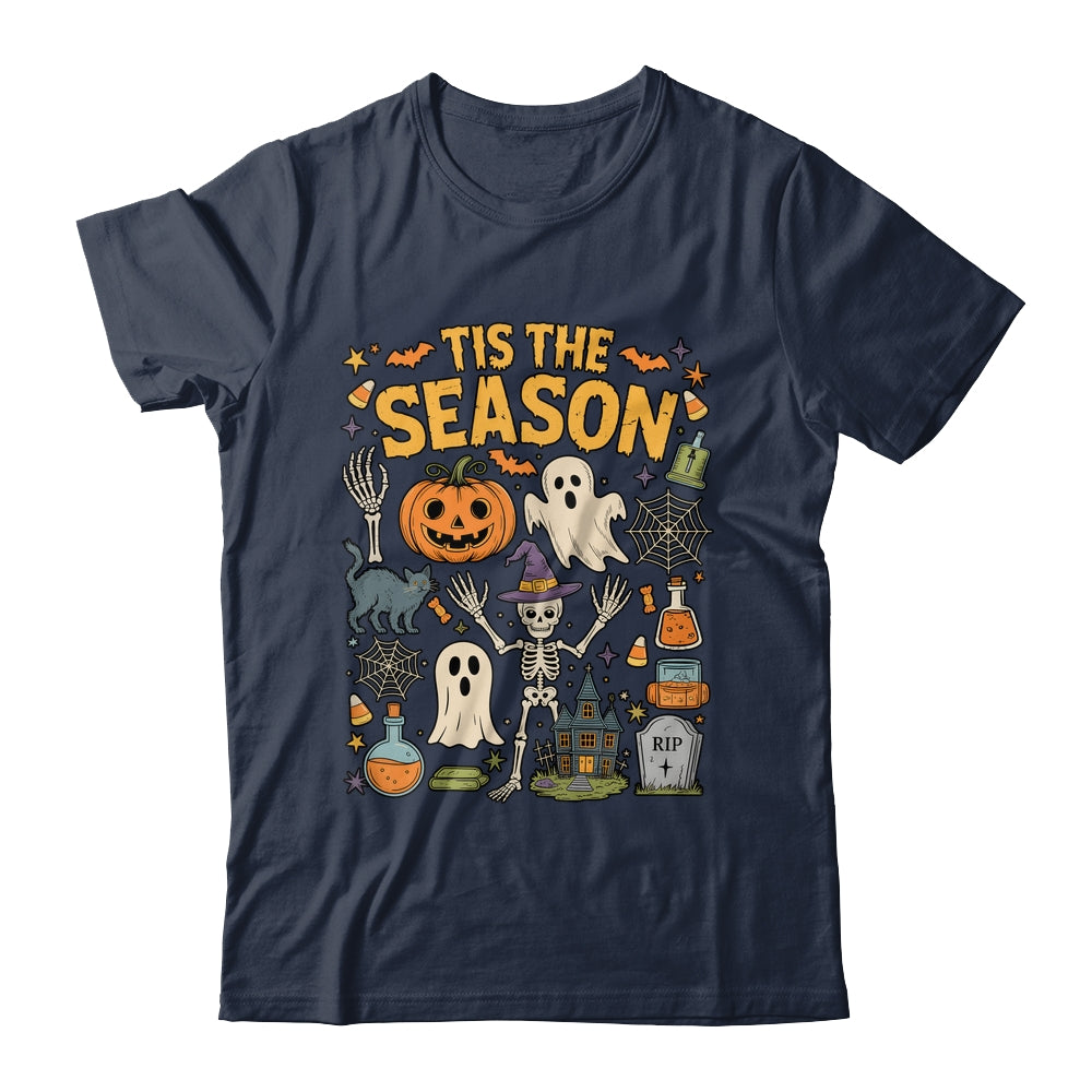 Halloween Vibes Spooky Season Pumpkin Witch Tis The Season Shirt & Hoodie | teecentury