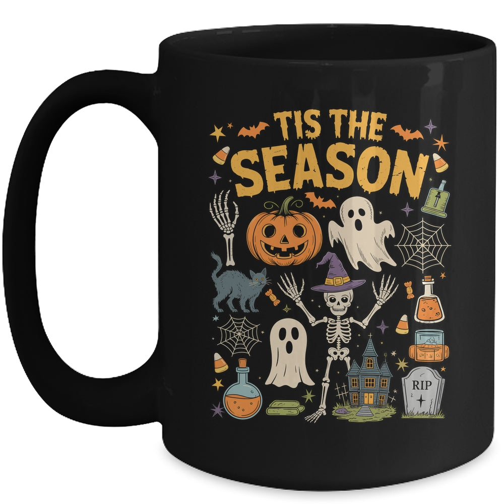 Halloween Vibes Spooky Season Pumpkin Witch Tis The Season Mug | teecentury