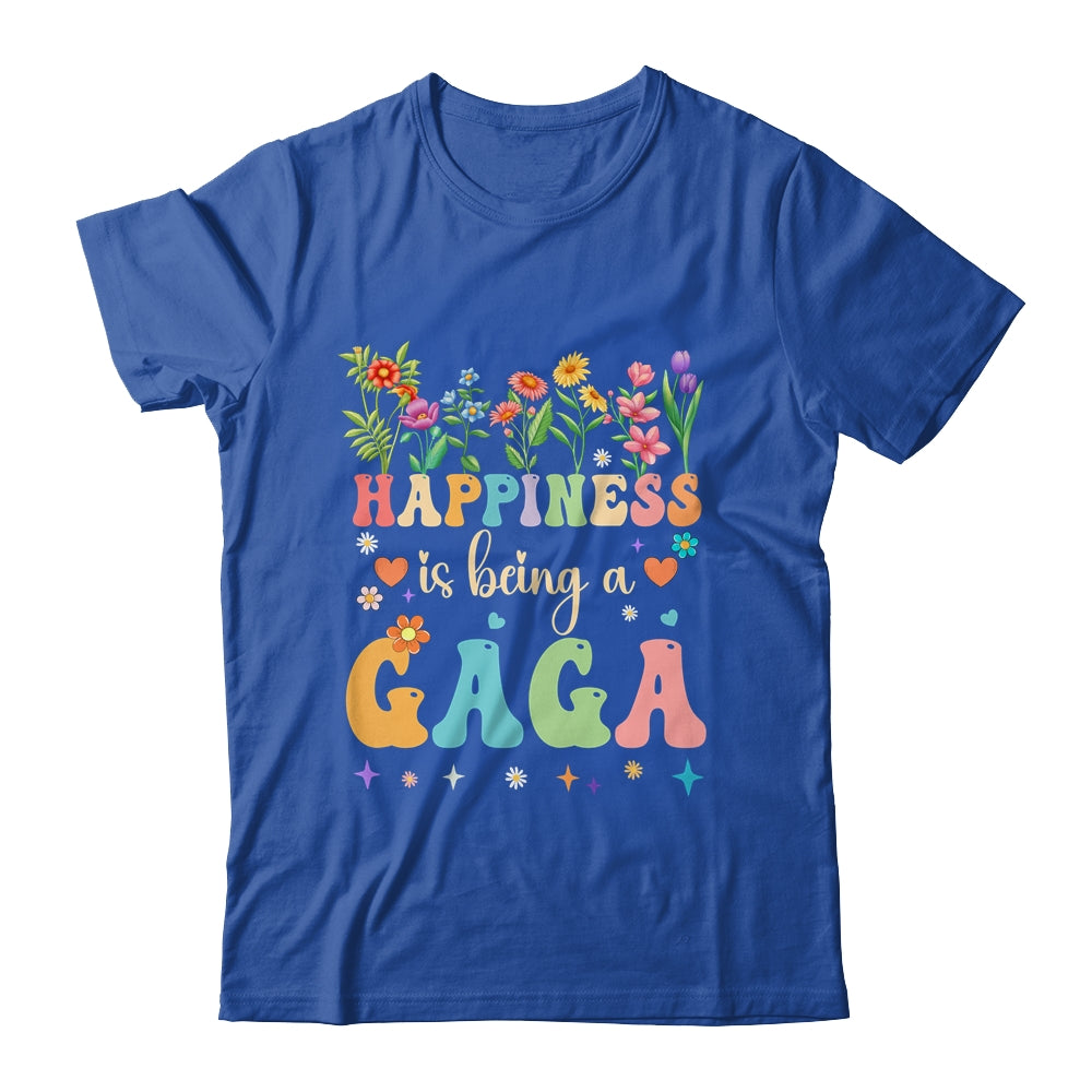 Happiness Is Being A Gaga Floral Design Gaga Mothers Day Shirt & Tank Top | teecentury