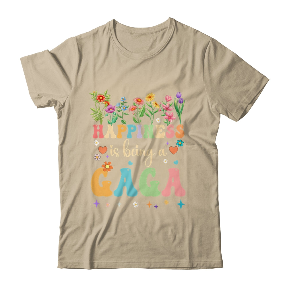 Happiness Is Being A Gaga Floral Design Gaga Mothers Day Shirt & Tank Top | teecentury