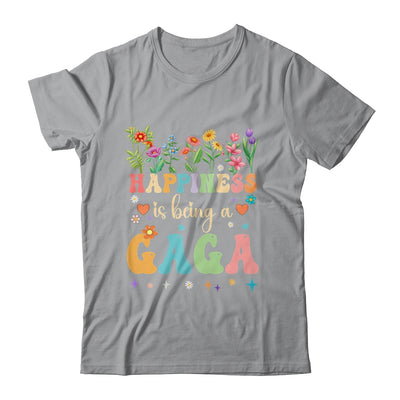 Happiness Is Being A Gaga Floral Design Gaga Mothers Day Shirt & Tank Top | teecentury