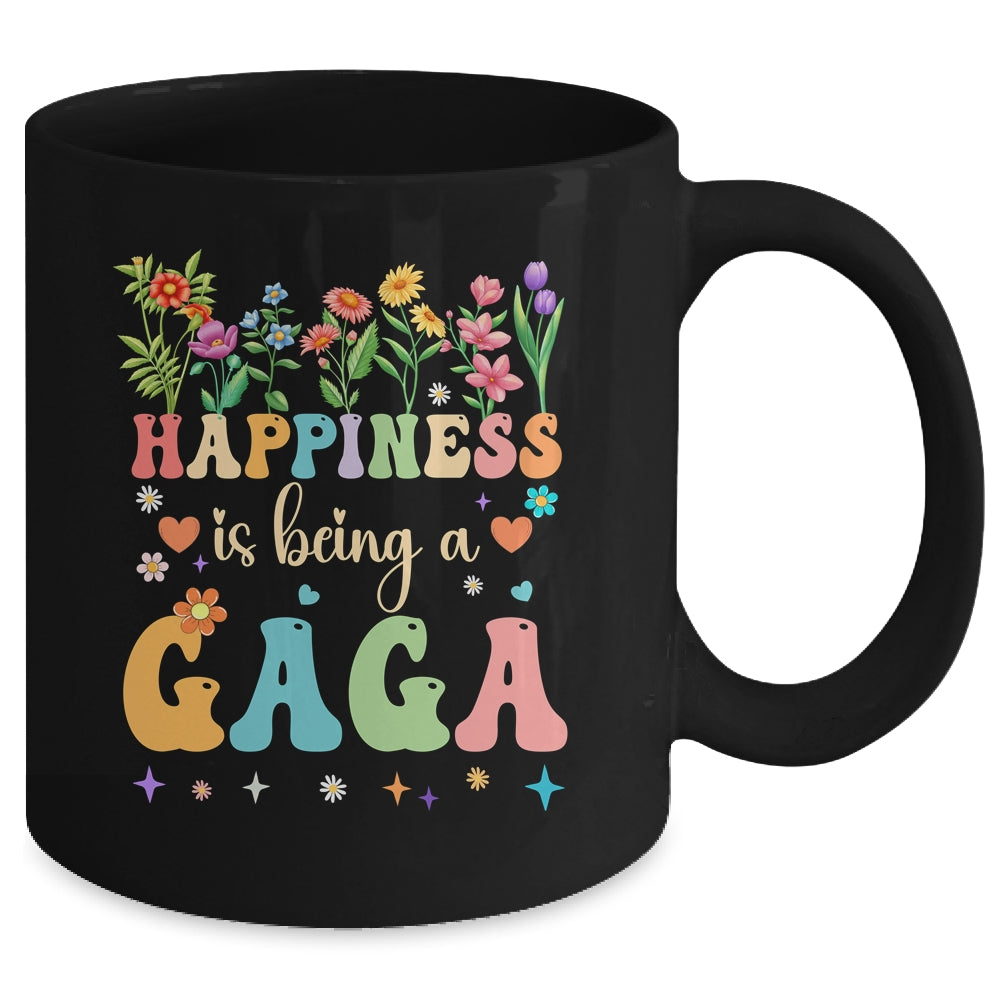 Happiness Is Being A Gaga Floral Design Gaga Mothers Day Mug | teecentury