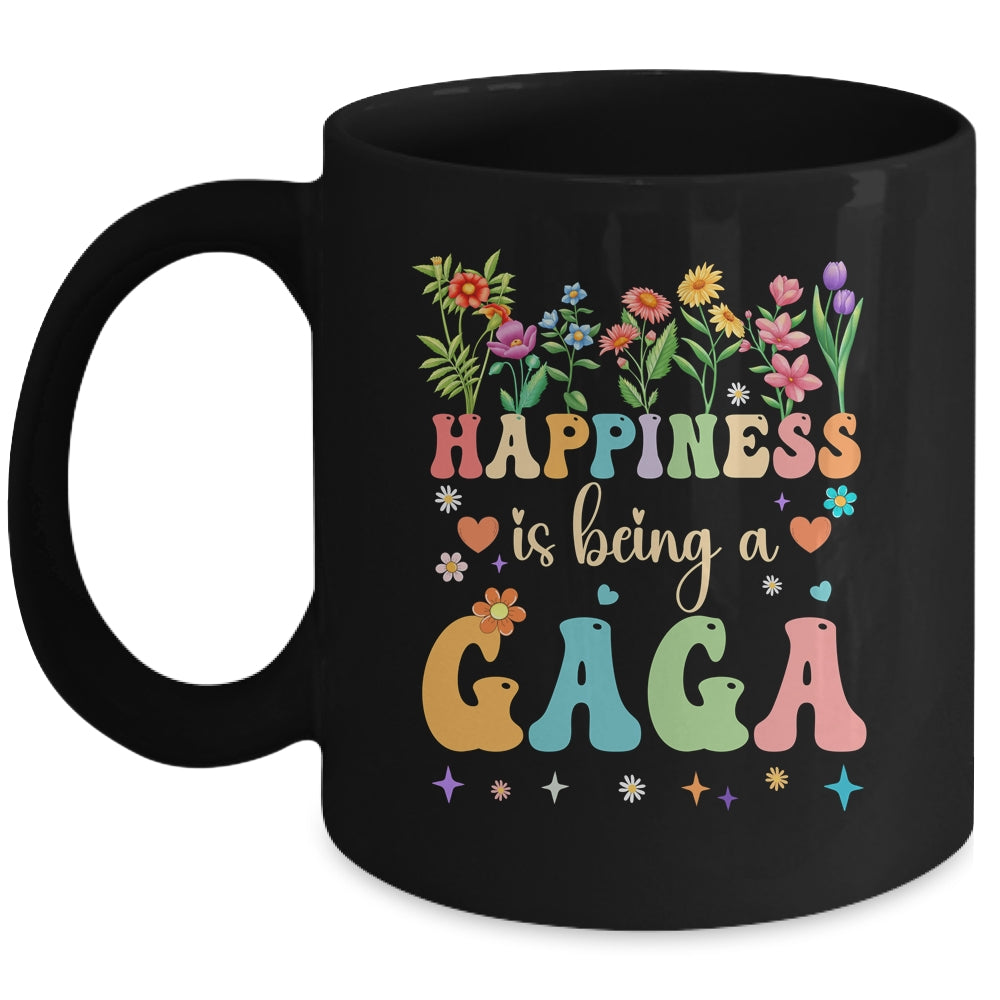 Happiness Is Being A Gaga Floral Design Gaga Mothers Day Mug | teecentury