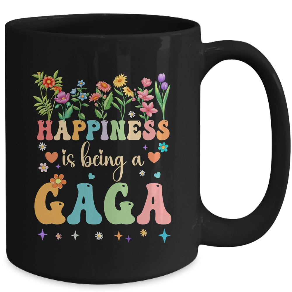 Happiness Is Being A Gaga Floral Design Gaga Mothers Day Mug | teecentury