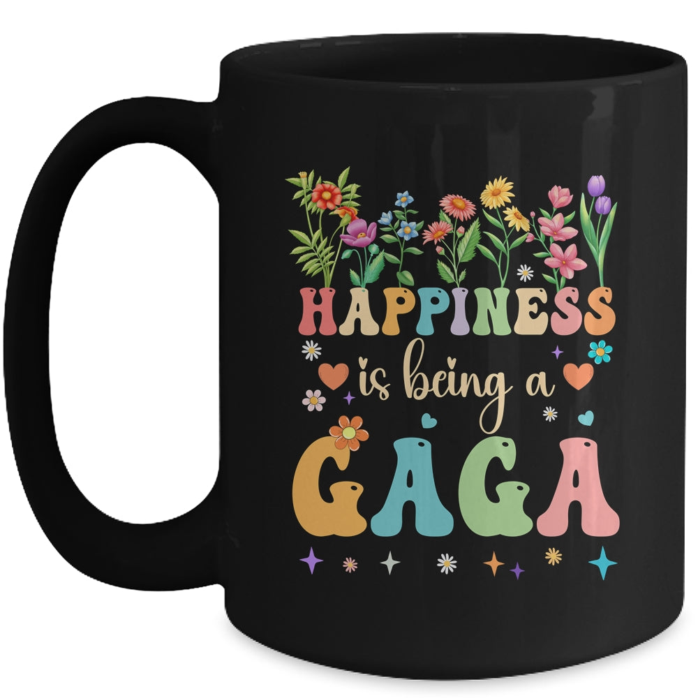 Happiness Is Being A Gaga Floral Design Gaga Mothers Day Mug | teecentury