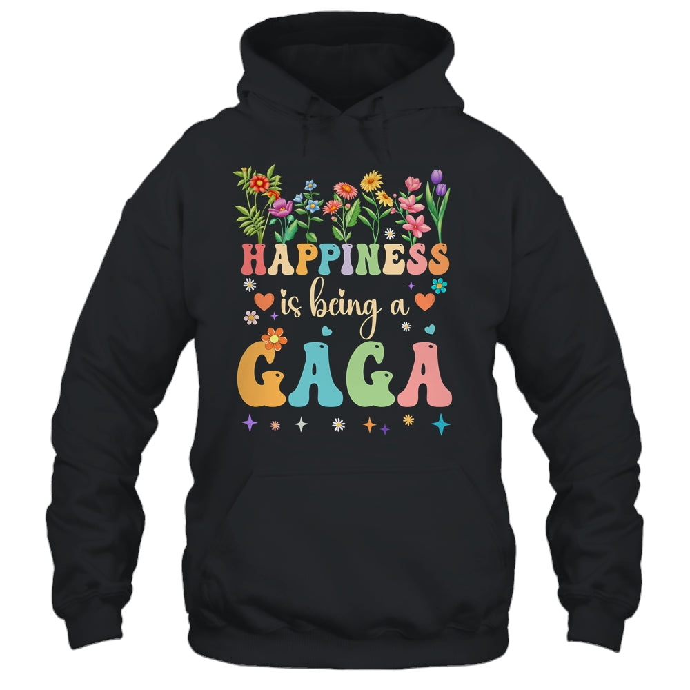 Happiness Is Being A Gaga Floral Design Gaga Mothers Day Shirt & Tank Top | teecentury