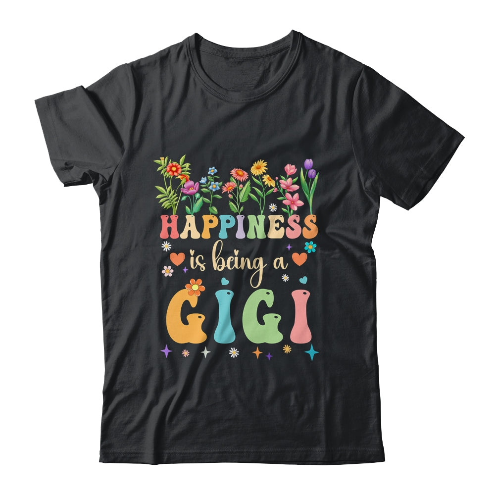 Happiness Is Being A Gigi Floral Design Gigi Mothers Day Shirt & Tank Top | teecentury