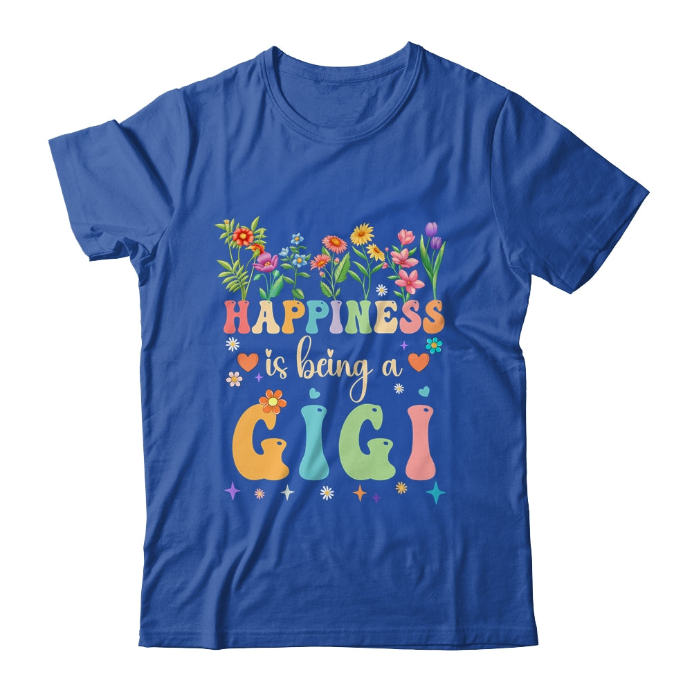 Happiness Is Being A Gigi Floral Design Gigi Mothers Day Shirt & Tank Top | teecentury