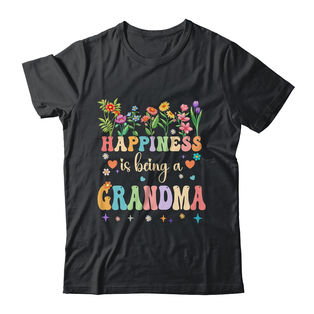 Happiness Is Being A Grandma Floral Design Grandma Shirt & Tank Top | teecentury