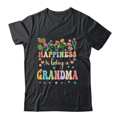 Happiness Is Being A Grandma Floral Design Grandma Shirt & Tank Top | teecentury