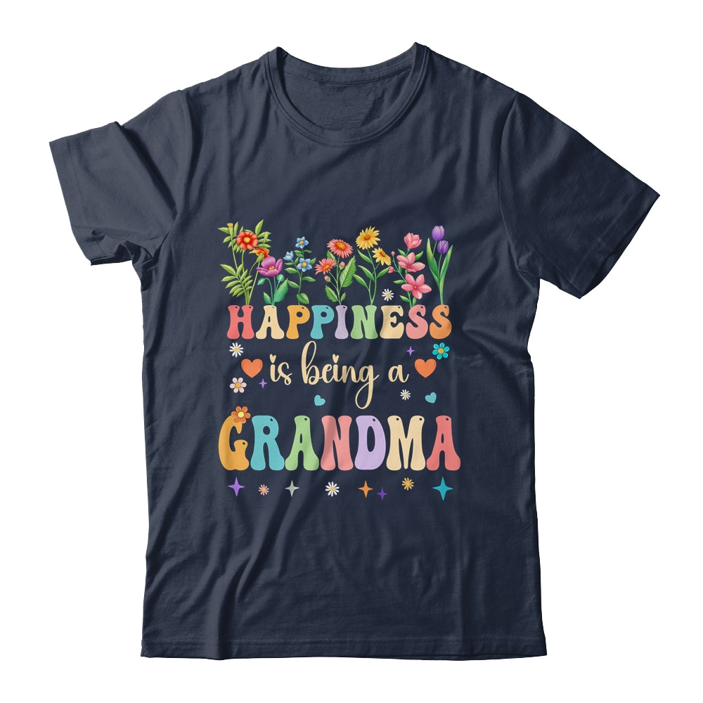 Happiness Is Being A Grandma Floral Design Grandma Shirt & Tank Top | teecentury