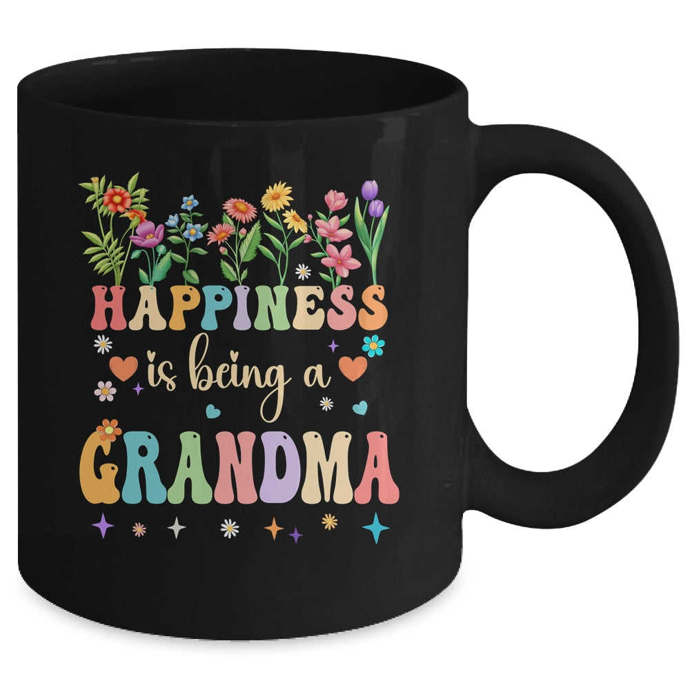 Happiness Is Being A Grandma Floral Design Grandma Mug | teecentury