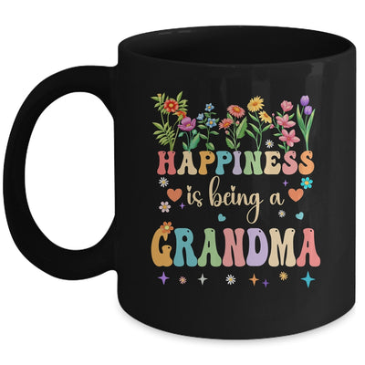 Happiness Is Being A Grandma Floral Design Grandma Mug | teecentury