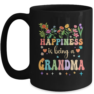 Happiness Is Being A Grandma Floral Design Grandma Mug | teecentury