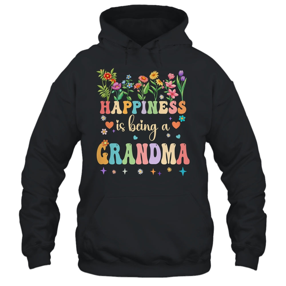 Happiness Is Being A Grandma Floral Design Grandma Shirt & Tank Top | teecentury