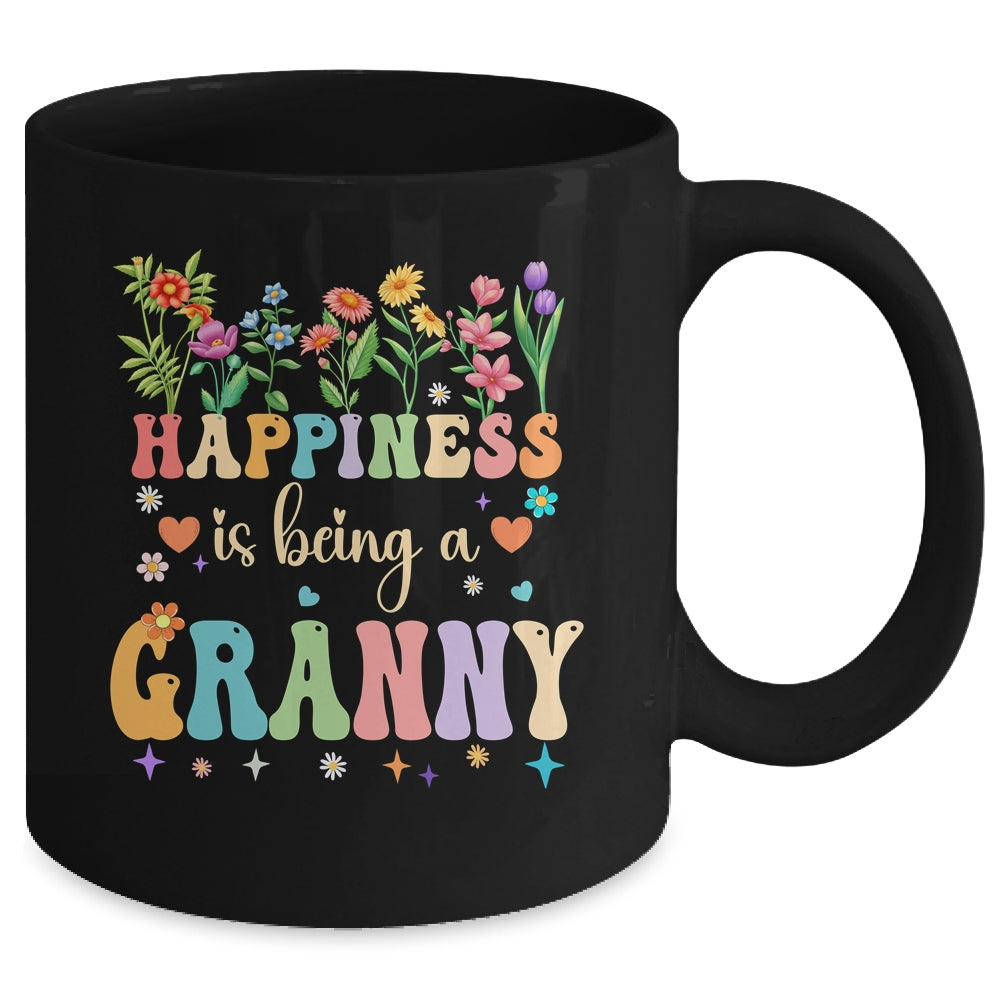 Happiness Is Being A Grannie Floral Design Grannie Mug | teecentury
