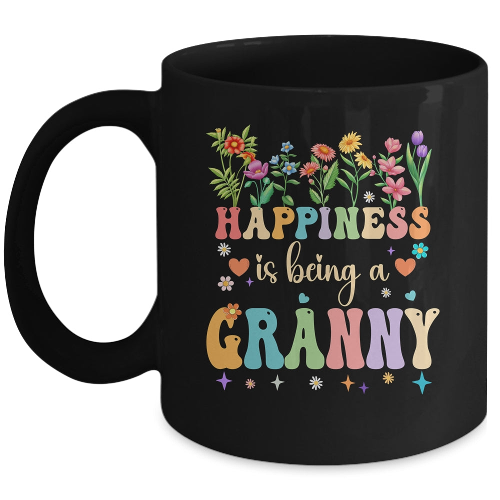 Happiness Is Being A Granny Floral Design Granny Mothers Day Mug | teecentury