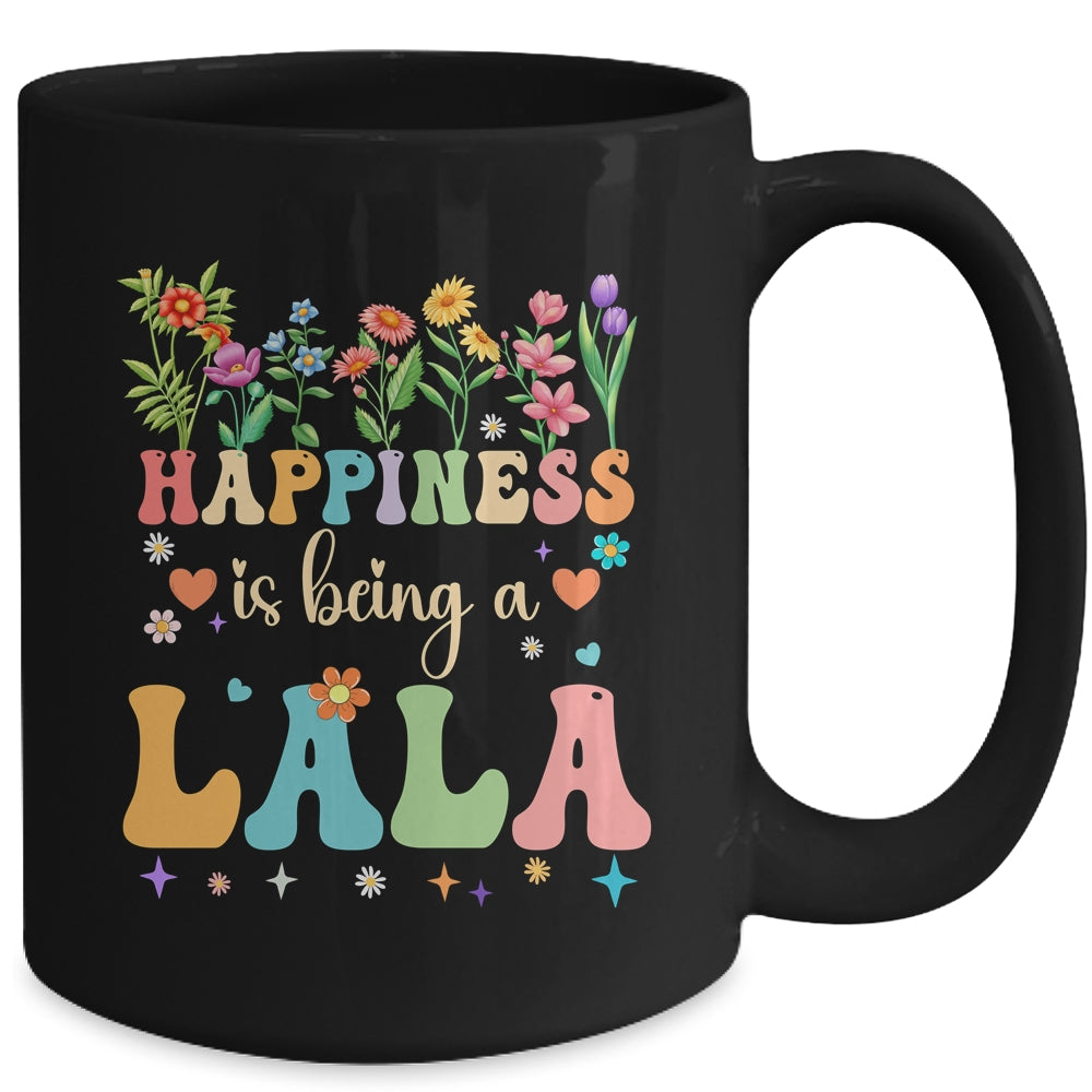 Happiness Is Being A Lala Floral Design Lala Mothers Day Mug | teecentury