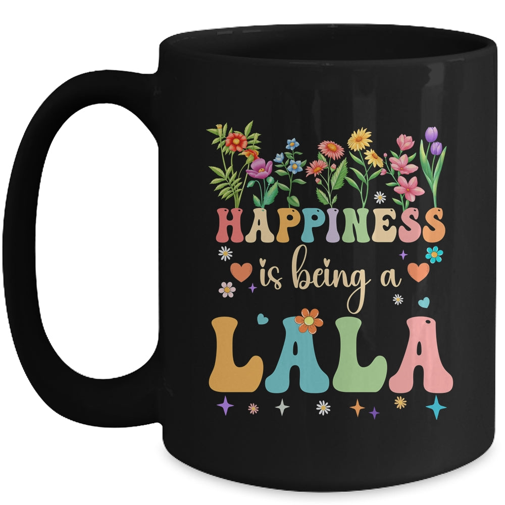 Happiness Is Being A Lala Floral Design Lala Mothers Day Mug | teecentury