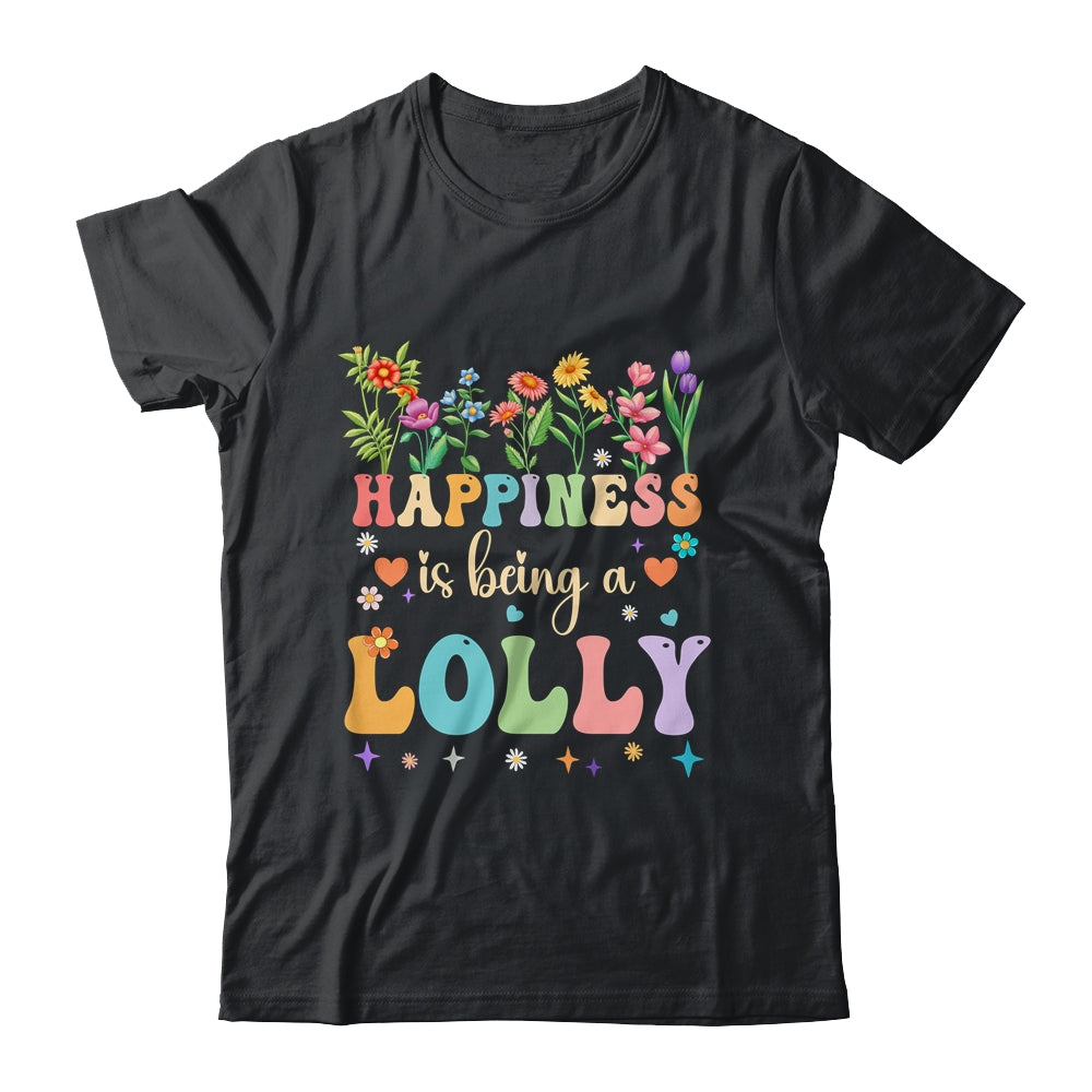 Happiness Is Being A Lolly Floral Design Lolly Mothers Day Shirt & Tank Top | teecentury
