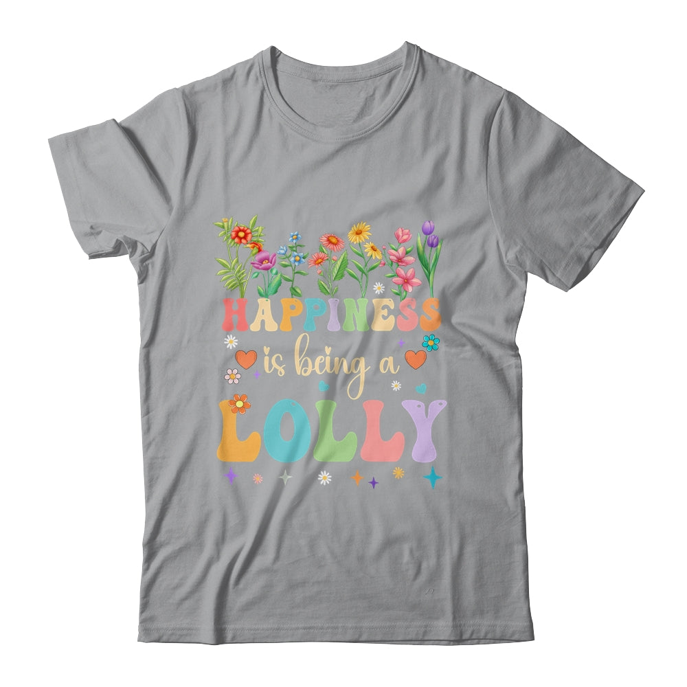 Happiness Is Being A Lolly Floral Design Lolly Mothers Day Shirt & Tank Top | teecentury