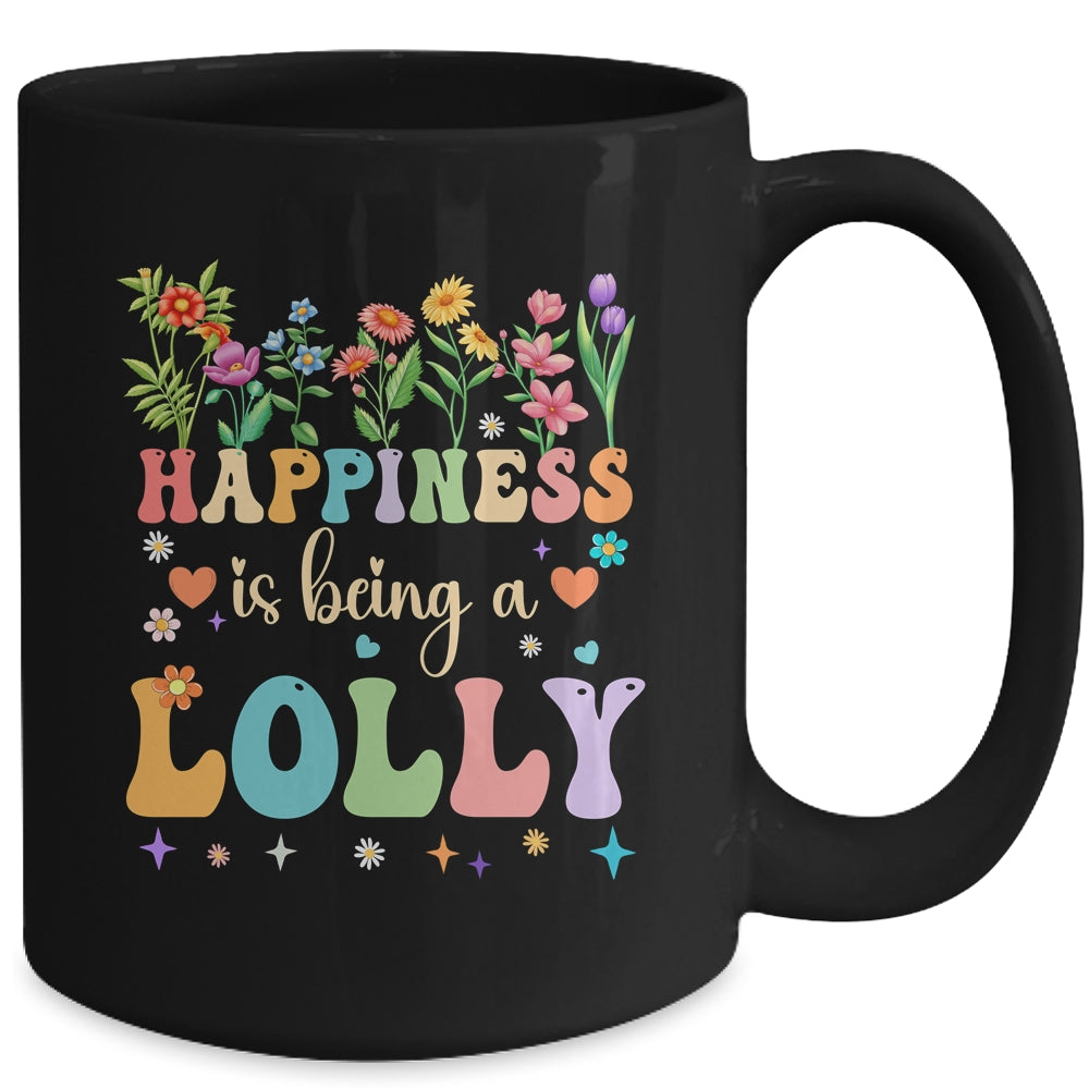 Happiness Is Being A Lolly Floral Design Lolly Mothers Day Mug | teecentury