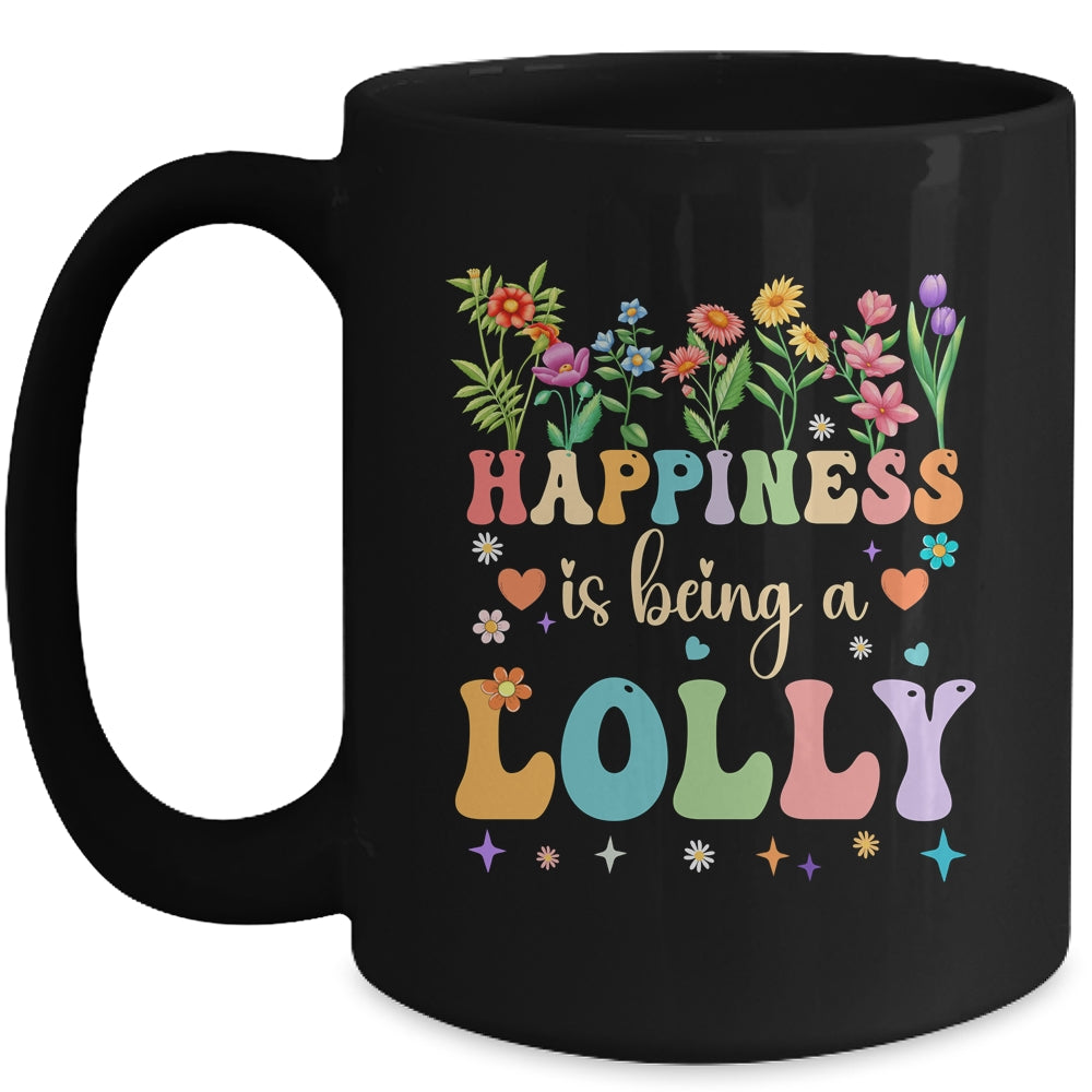 Happiness Is Being A Lolly Floral Design Lolly Mothers Day Mug | teecentury