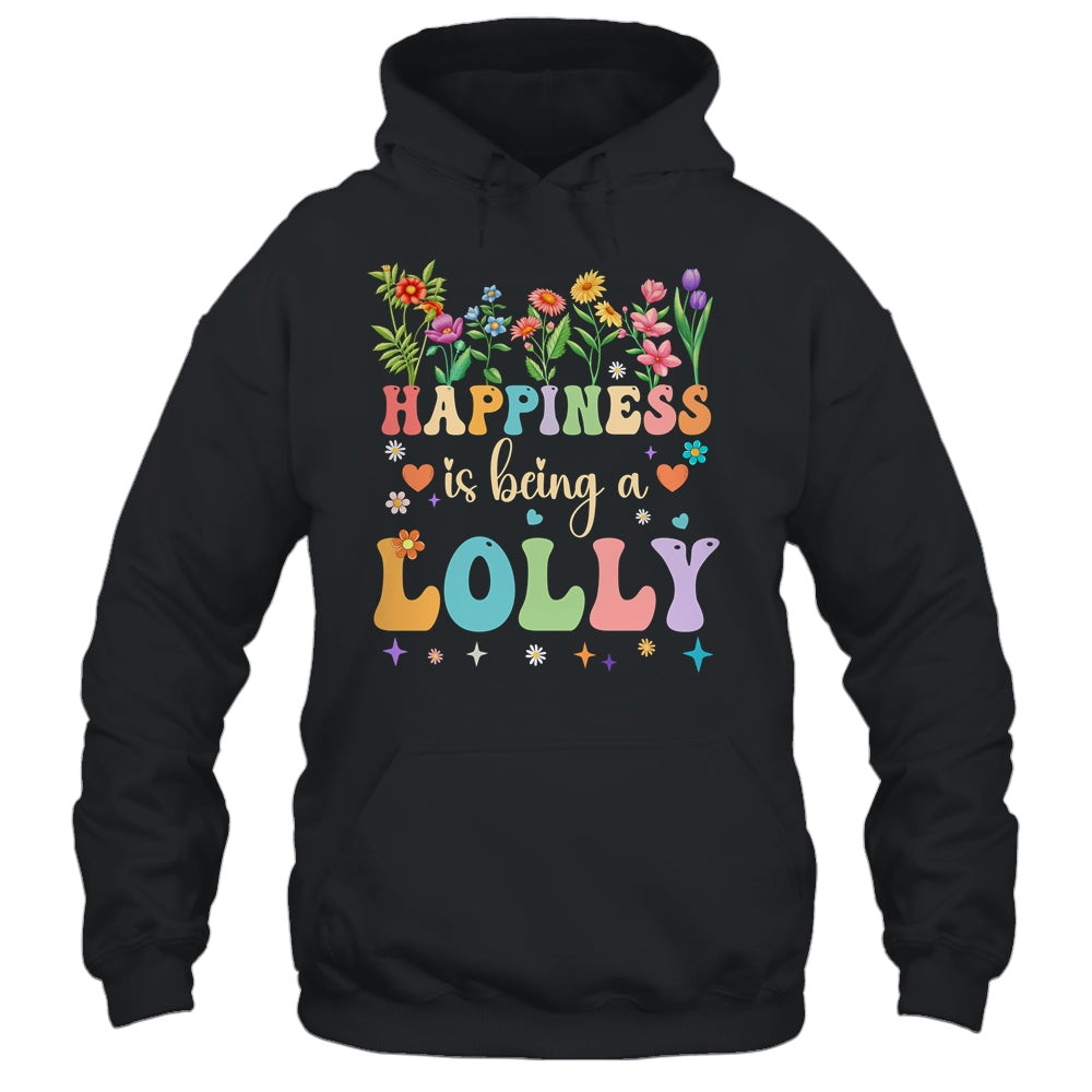 Happiness Is Being A Lolly Floral Design Lolly Mothers Day Shirt & Tank Top | teecentury