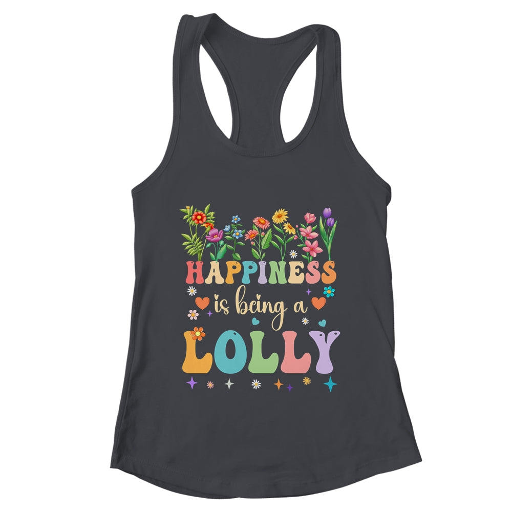 Happiness Is Being A Lolly Floral Design Lolly Mothers Day Shirt & Tank Top | teecentury