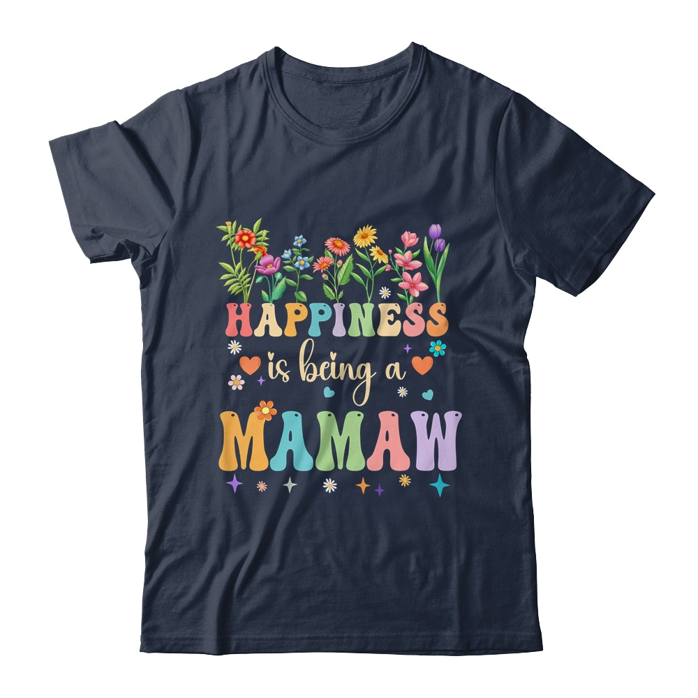 Happiness Is Being A Mamaw Floral Design Mamaw Mothers Day Shirt & Tank Top | teecentury